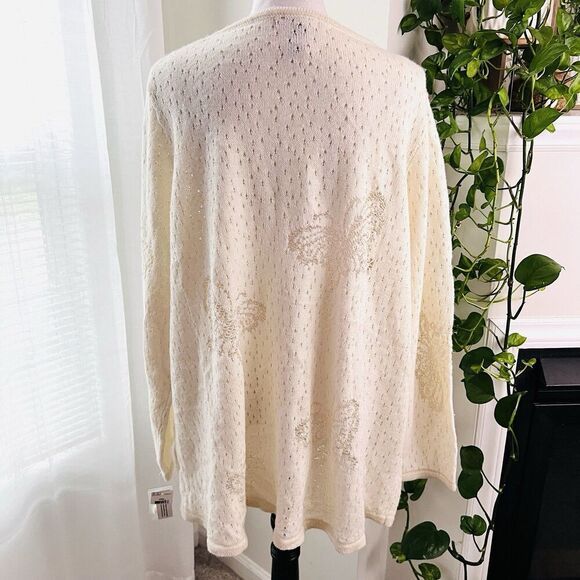 Style & Co Wool Blend Cream Color Butterfly Knitted Lightweight Sweater Plus 3X - Picture 7 of 10